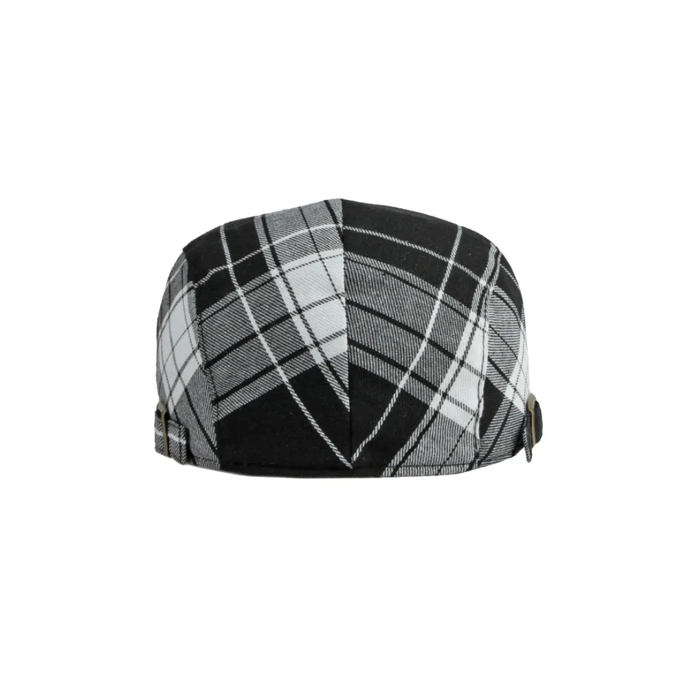 Adjustable Colorful Plaid Flat Cap Newsboy Cabbie Gatsby Golf Beret Hat YZ30109