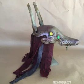 ANUBOT HEADDRESS- RUSTED IRON WITH LIGHT UP EYES