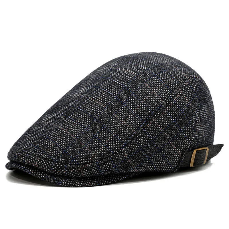 Artist Polar Fleece Plaid Flat Cap Beret