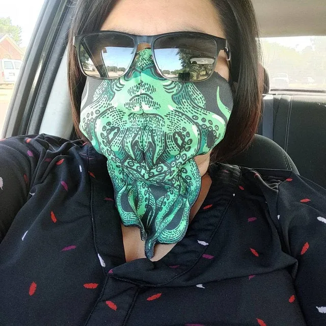 Cthulhu Mask. HP Lovecraft fan, adjustable fabric face covering