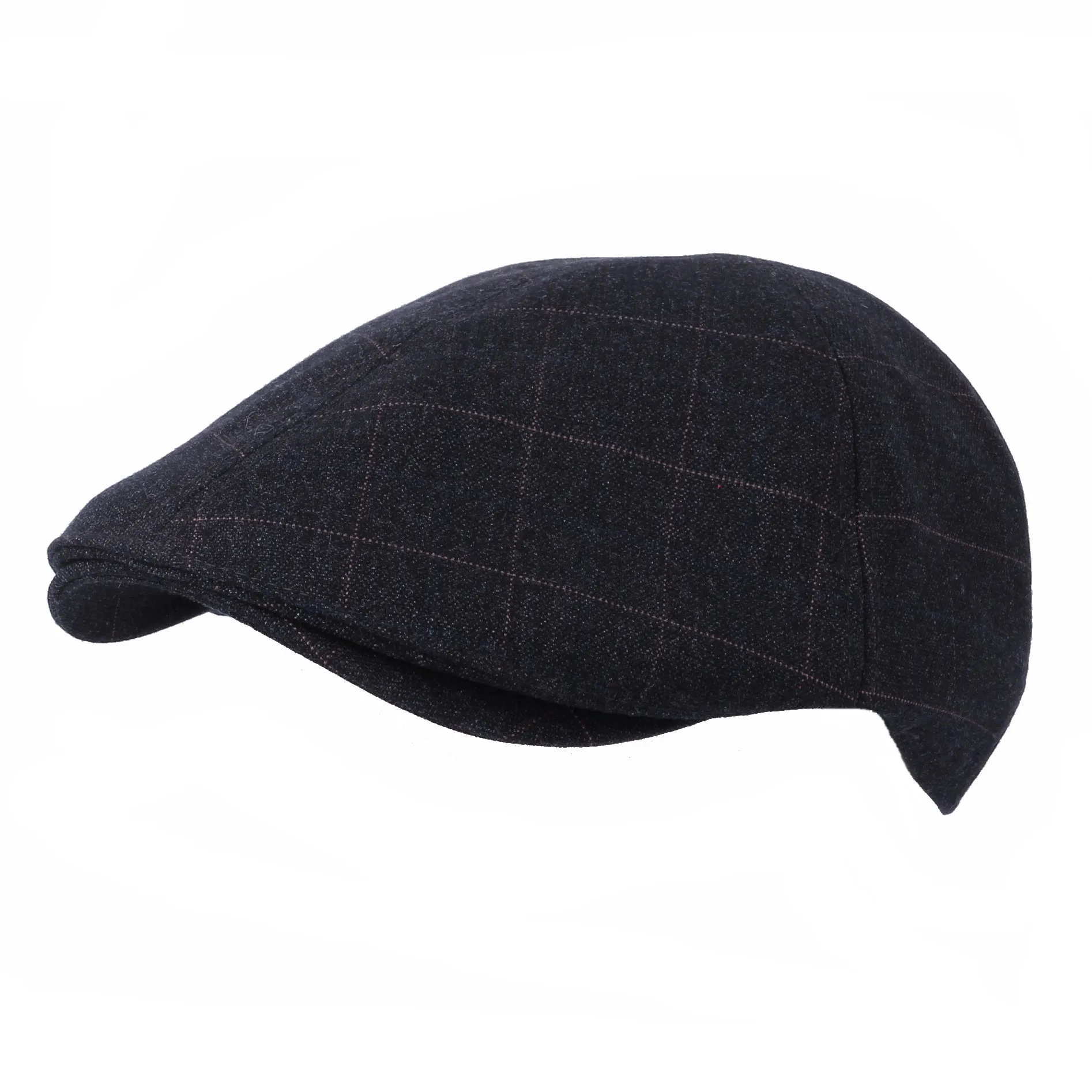 Ivy Flat Cap Lattice Plaid Check Cotton Newsboy Hat SL31121