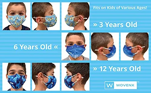 Kids 5-Layer Adjustable Reusable Face Mask (Wovenex)