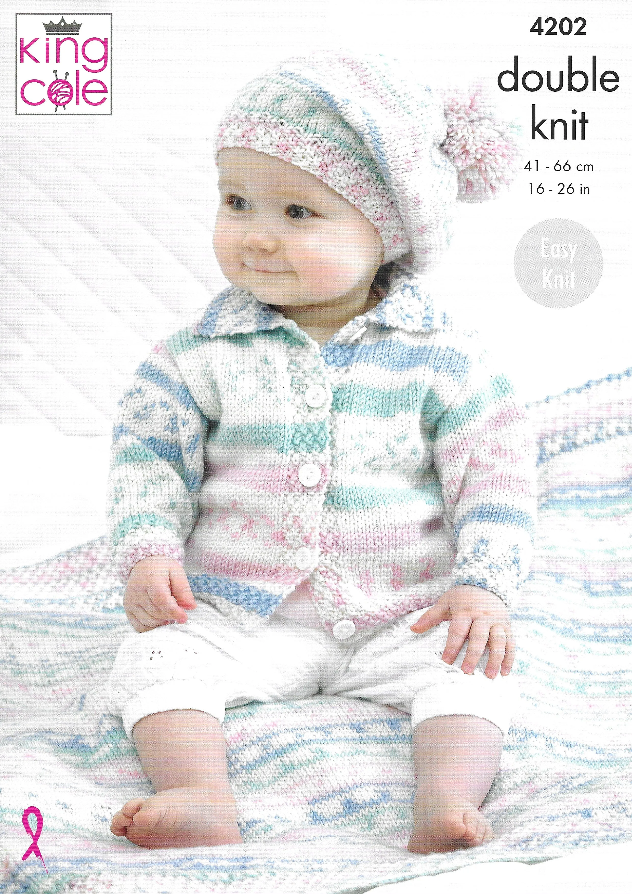 King Cole 4202 Babies Cardigan, Blanket and Beret DK Knitting Pattern