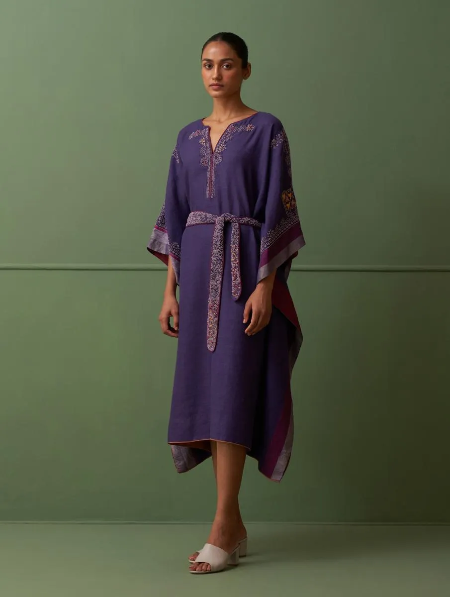 Lima Hand-Embroidered Kaftan - Byzantium