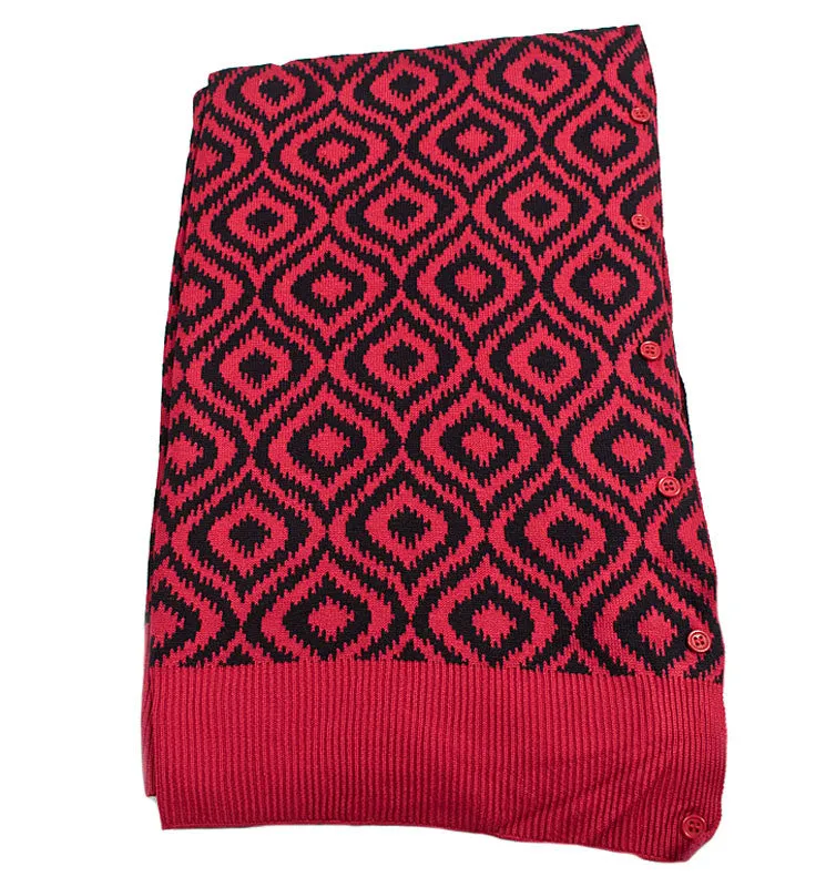 Papillon Bamboo Garnet/Black Ikat Scarf-Shawl-Cardigan 3 in 1