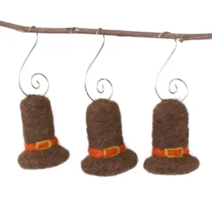 Thanksgiving Pilgrim Hat Fall Ornaments