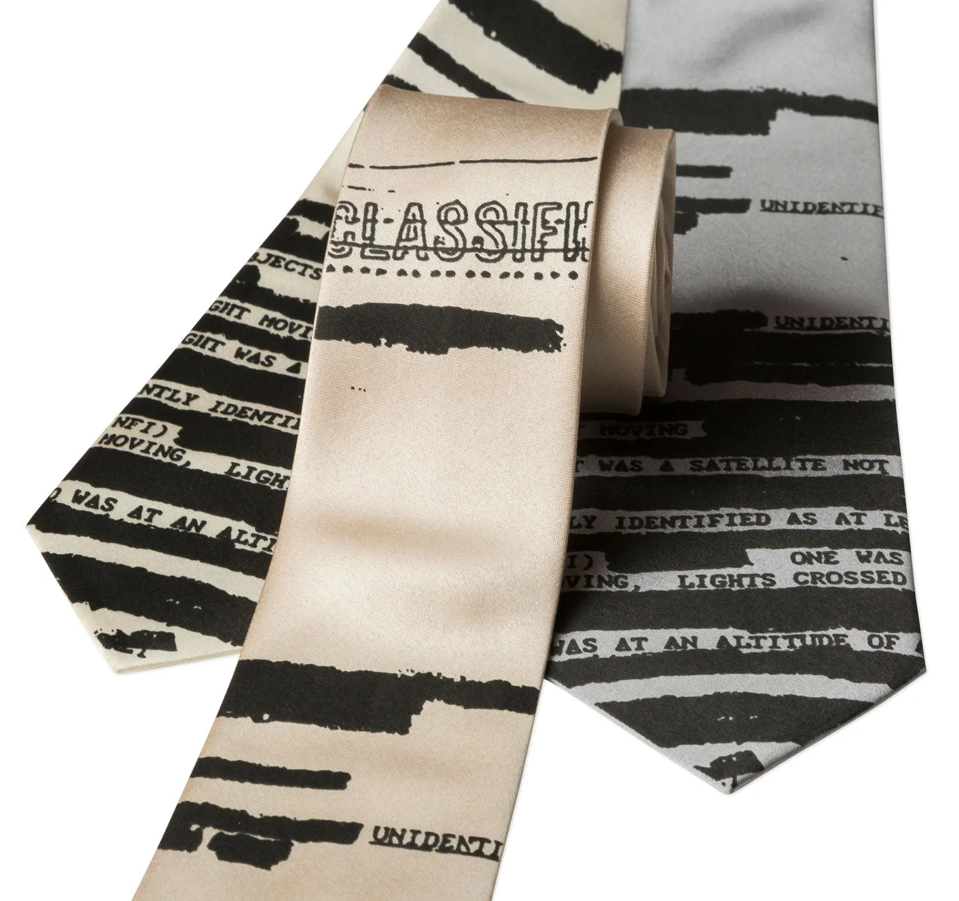 UFO Redacted Necktie, Declassified NSA Memo Tie