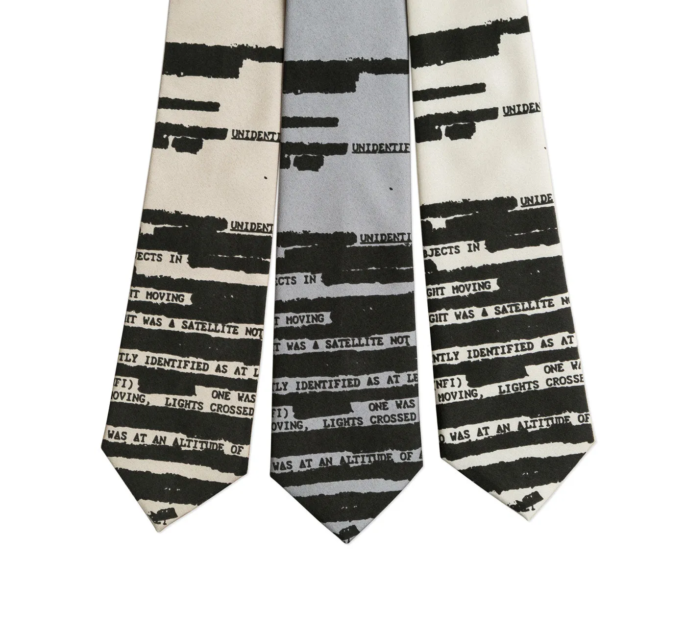 UFO Redacted Necktie, Declassified NSA Memo Tie