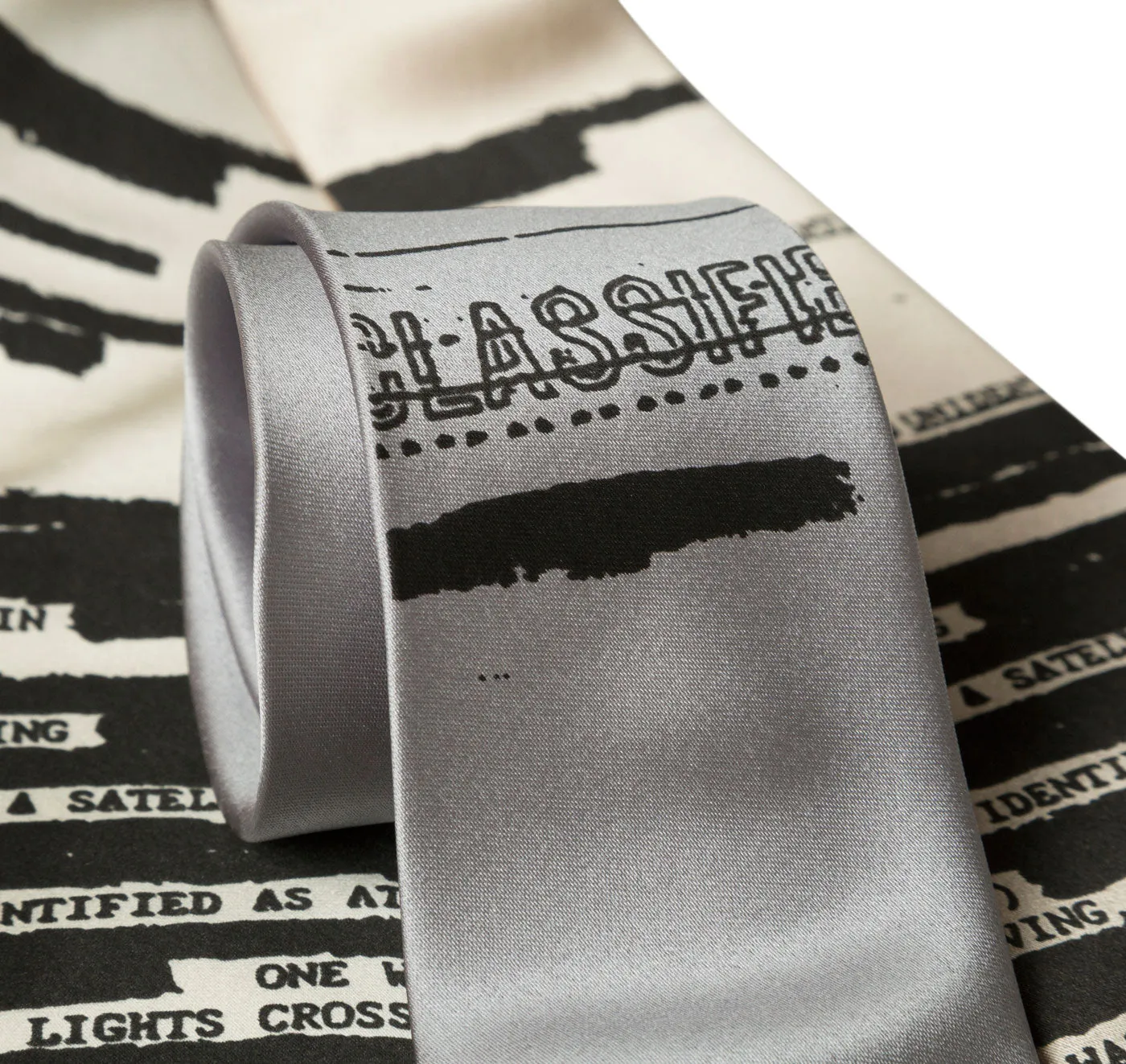 UFO Redacted Necktie, Declassified NSA Memo Tie