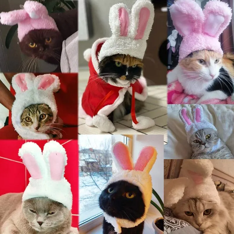 Warm and Whimsical Pet Rabbit Hat Costume Cap