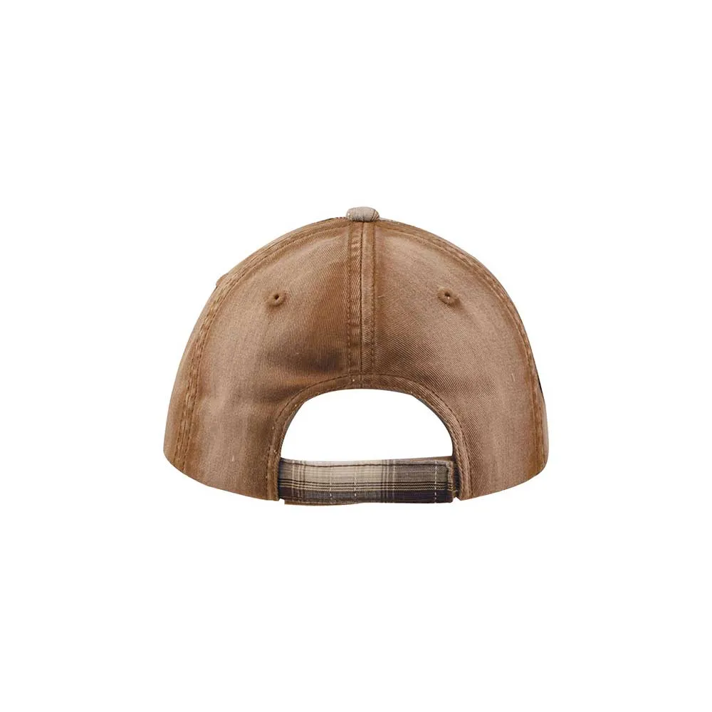 Washed Plaid Cotton Twill Cap