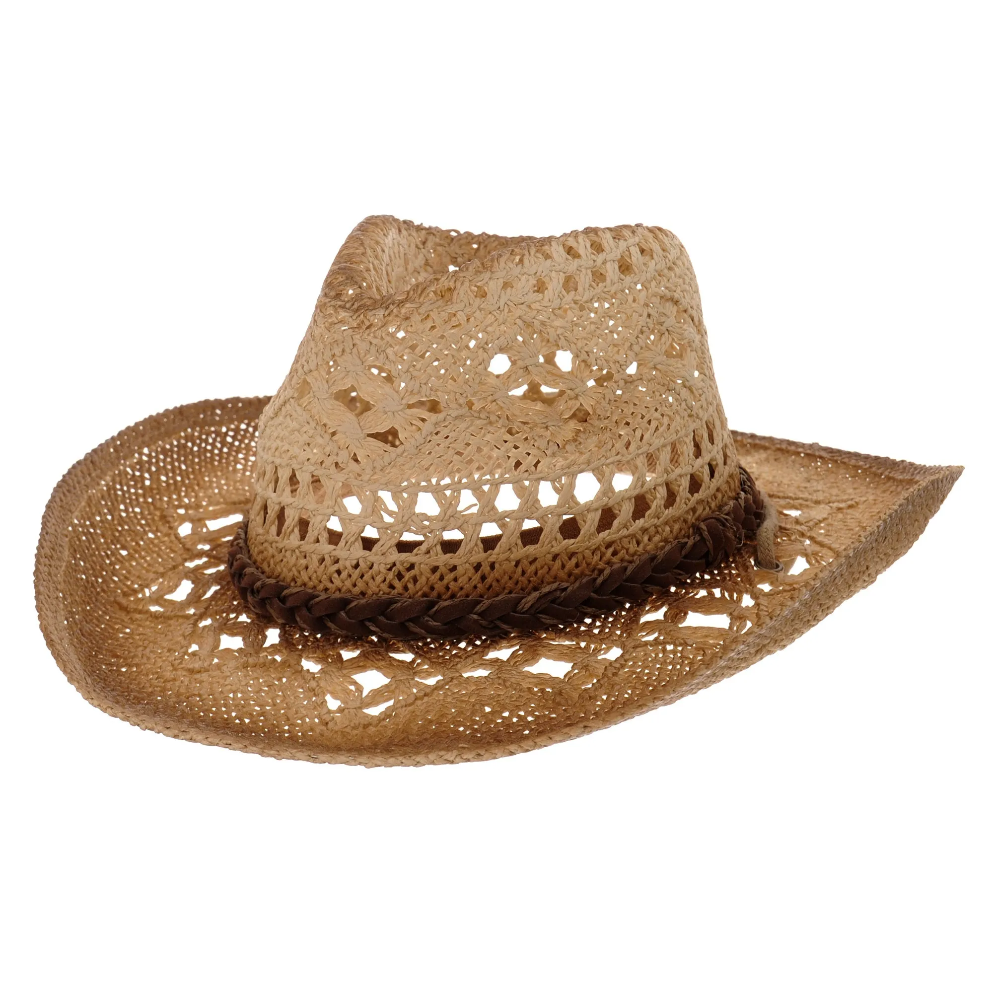 Western Cowboy Hat Cool Paper Straw Banded Chin Strap GN8765